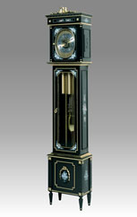 Grandfather Clock 509 lacquered black with decoration